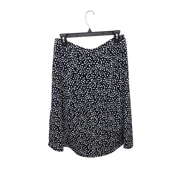 Banana Republic Navy & White Polka Dot Skirt Below the Knee Size 8 Medium - Picture 2 of 7